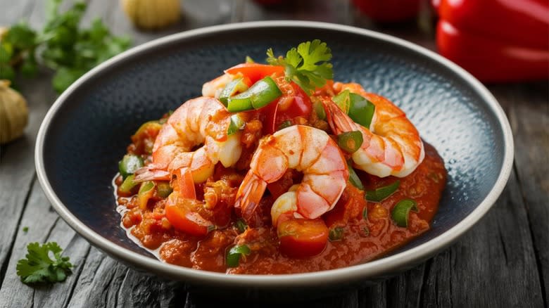Shrimp creole with tomatoes 