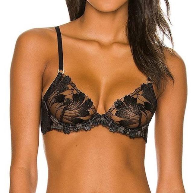 Plus Size - Plunge Push-Up Micro And Fishnet Straight Back Bra - Torrid