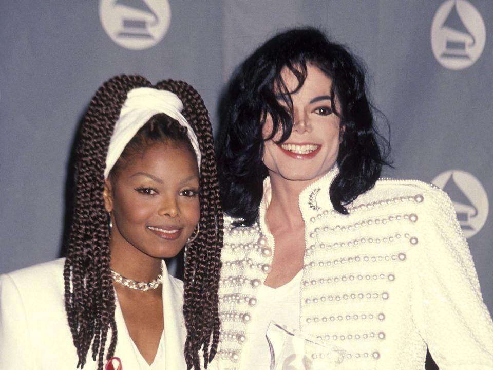 Singer Janet Jackson and singer Michael Jackson attend the 35th Annual Grammy Awards on February 24, 1993 at Shrine Auditorium in Los Angeles, California.