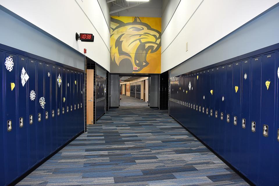 Renovations to Oxford High School. Oxford elementary and middle school students crafted snowflakes and hearts with notes of love and encouragement that are hung on the lockers for Oxford high school students.