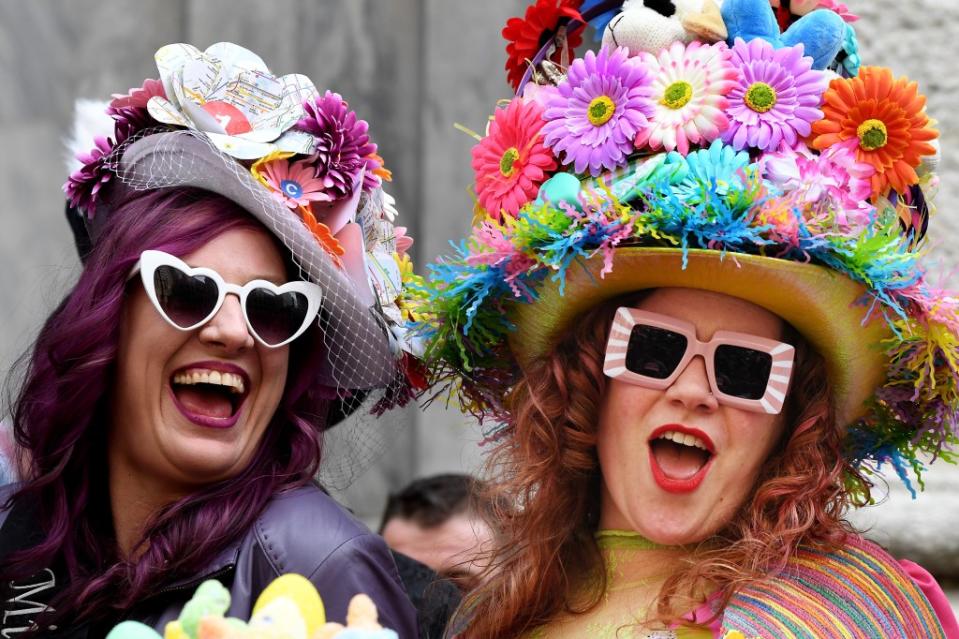 Participants wear fun sunglasses and flowered hats Sunday to celebrate. Matthew McDermott