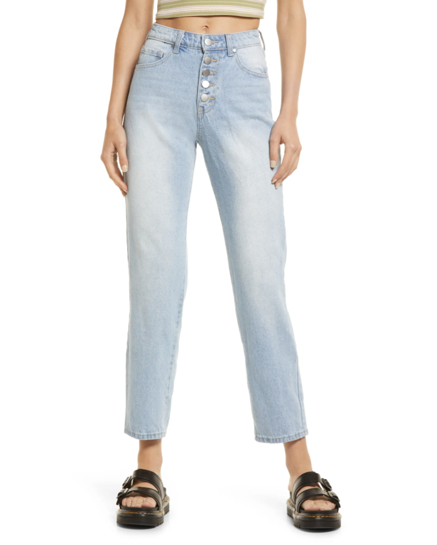 BP. High Waist Button Fly Mom Jeans (Photo via Nordstrom)