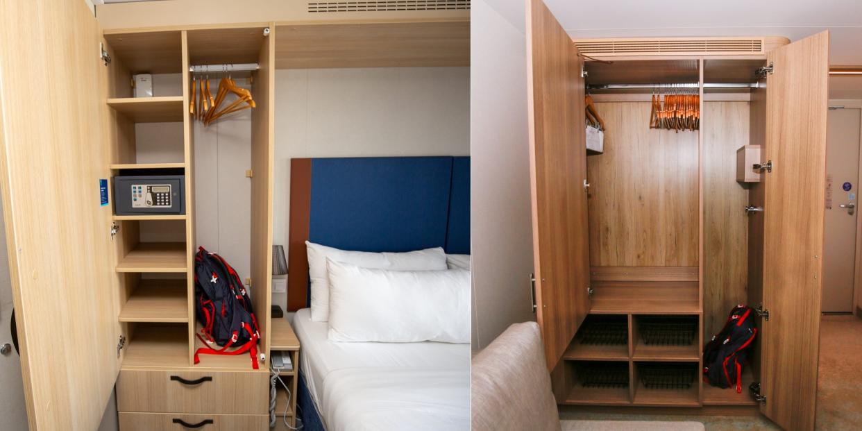composite of 2 wardrobes on Wonder of the Seas, Icon of the Seas