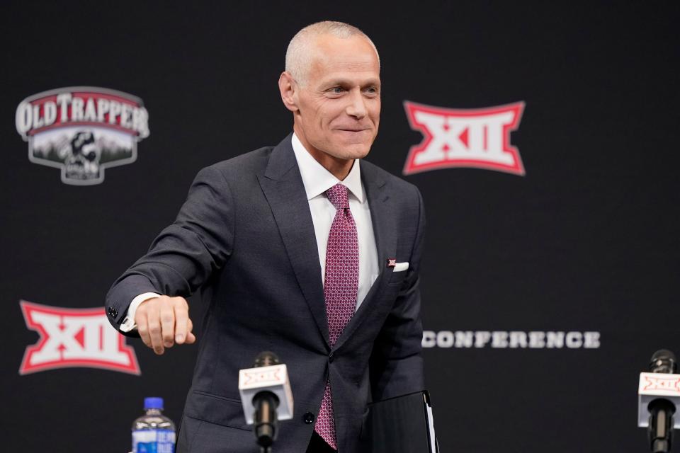 New Big 12 commissioner Brett Yormark worked to orchestrate the early exit of OU and Texas from the league, which will occur in the summer of 2024.