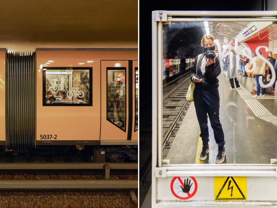 Public transit in Berlin (L) and Austria (R).