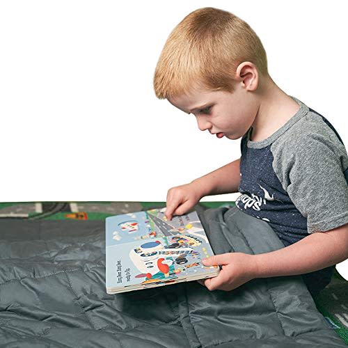 COMHO Weighted Blanket for Kids 5 lbs,36"x48" Grey 100% Material with Glass Beads