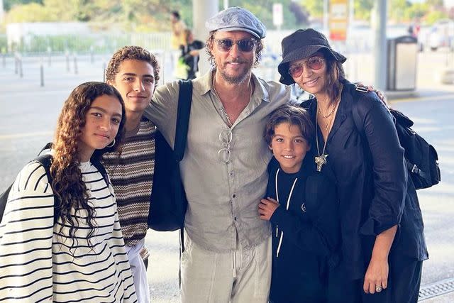 <p>Matthew McConaughey/Instagram</p> Matthew McConaughey and Camila Alves McConaughey with their three kids.