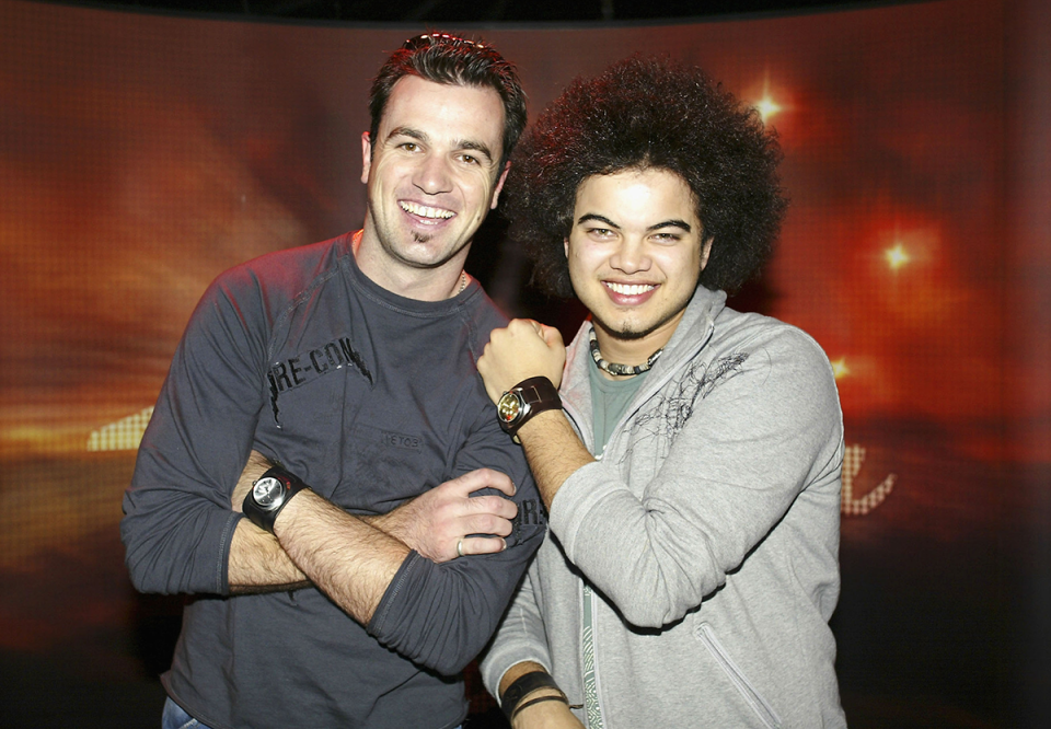 Shannon Noll and Guy Sebastian on Australian Idol in 2003.