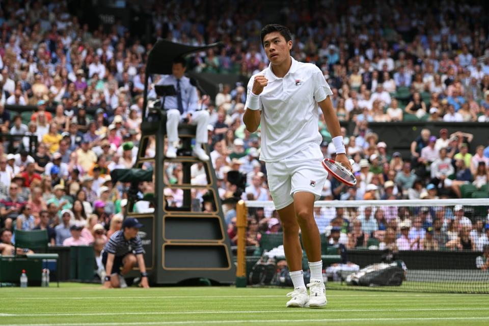 Nakashima proved a worthy opponent, his calmness untested by Kyrgios’s theatrics (Getty)