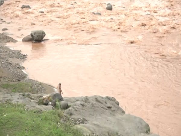 Visuals of a river at Udhampur 