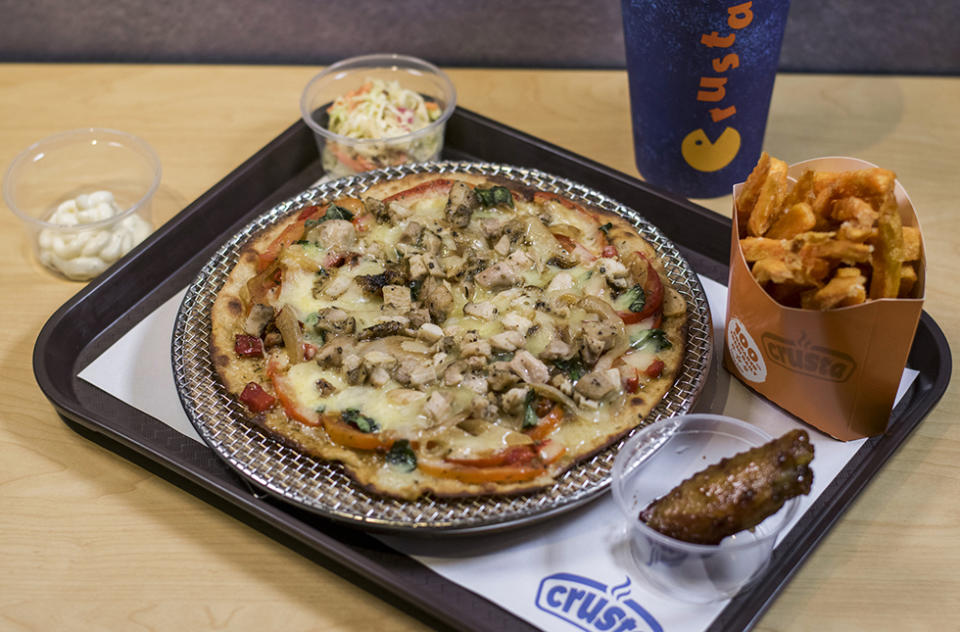 尖沙咀美食︱快餐店Crusta一人豐富Pizza餐！$74包八吋大薄餅+薯條+雞翼+凍飲
