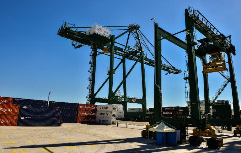 The Havana port authority said it had received hundreds of applications from foreign businesses seeking to invest in projects at the new Mariel mega-port, pictured here on its inauguration on January 27, 2014