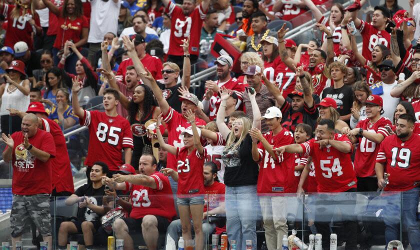 San Francisco 49ers fans showed their colors against the Rams at SoFi Stadium.