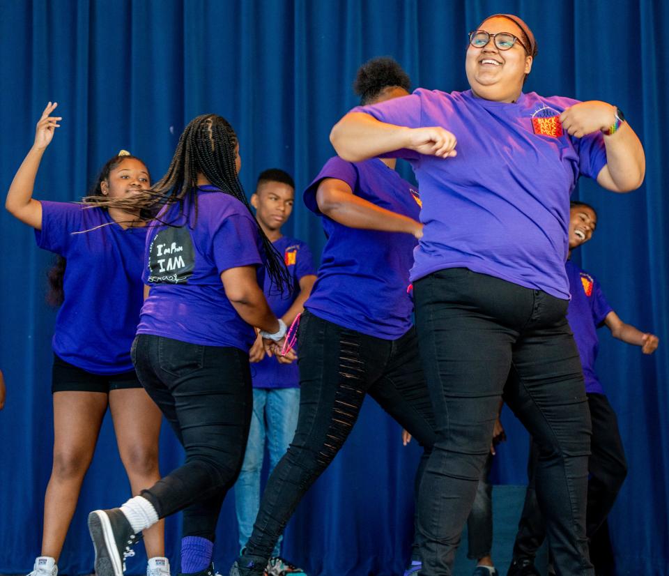 Students of the Black Arts MKE Youth Performing Arts Camp perform on Friday, July 29, 2022 at the Peck Pavilion.