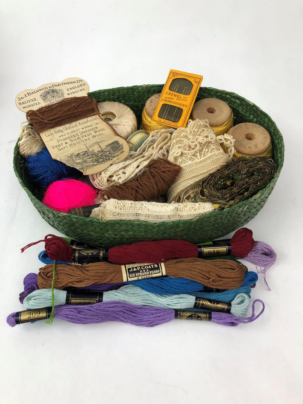 Sewing baskets like this live in closets throughout the United States.