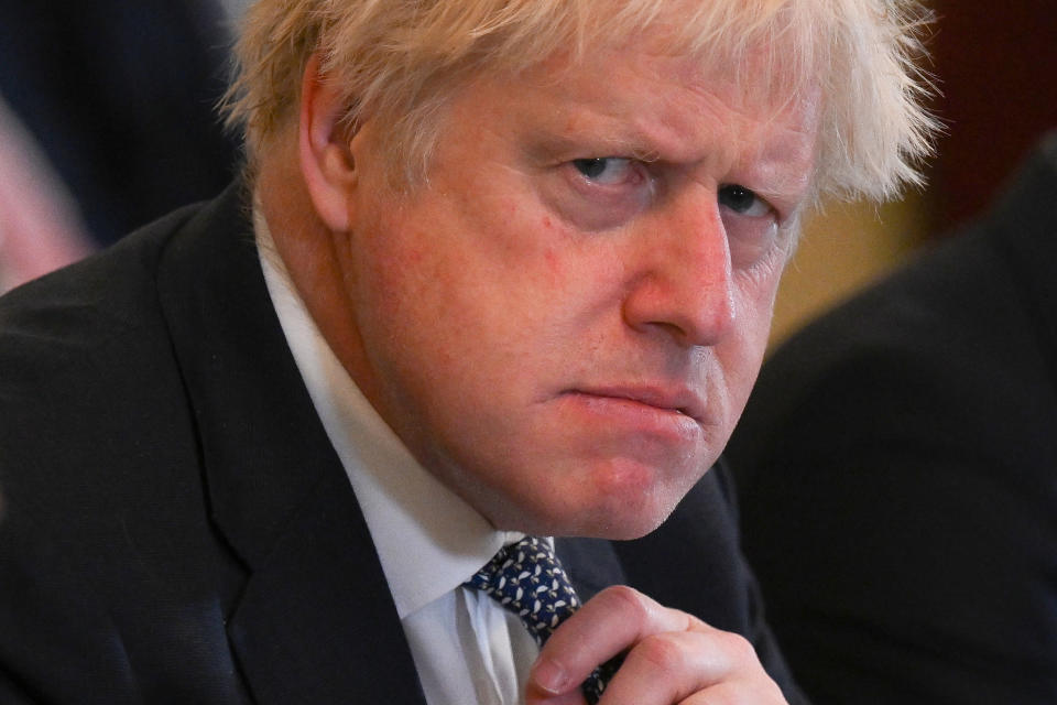 File photo dated 24/05/22 of Prime Minister Boris Johnson chairing a Cabinet meeting at 10 Downing Street, London. Boris Johnson will publicly announce his resignation later today, likely before lunchtime, the BBC is reporting. Issue date: Thursday July 7, 2022.