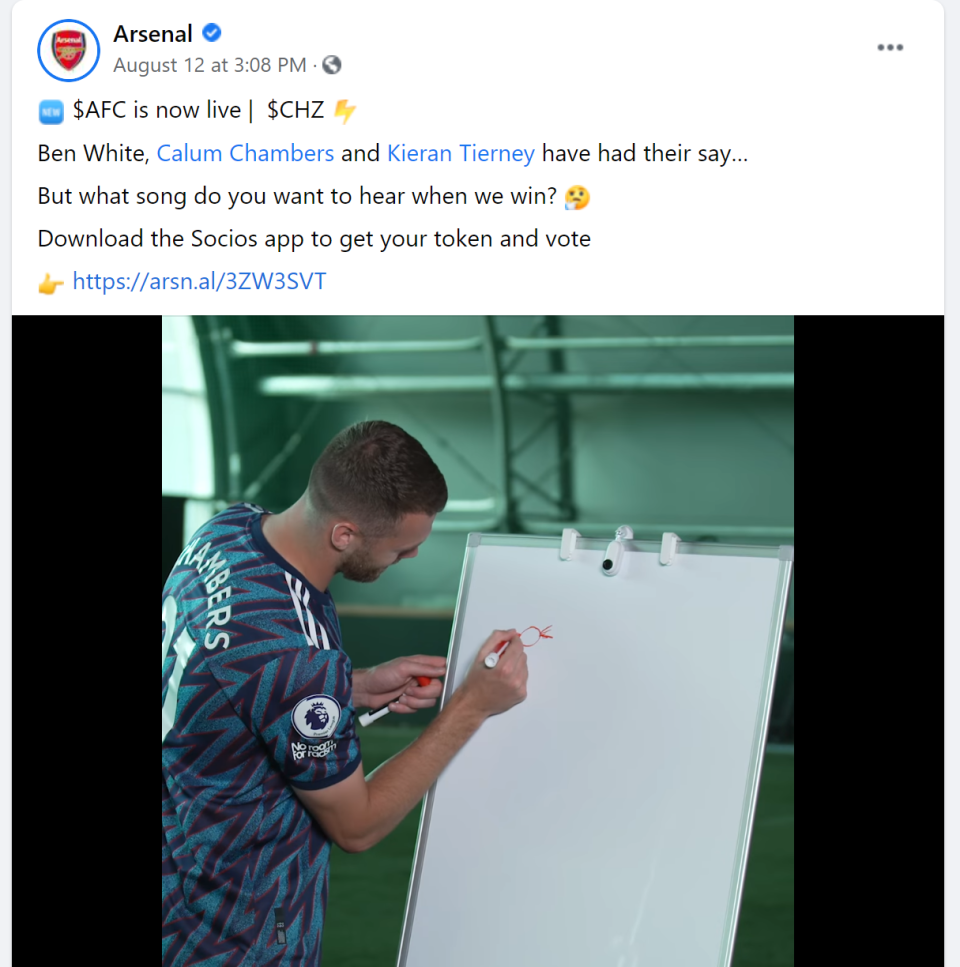 The Arsenal Facebook post (ASA/PA)