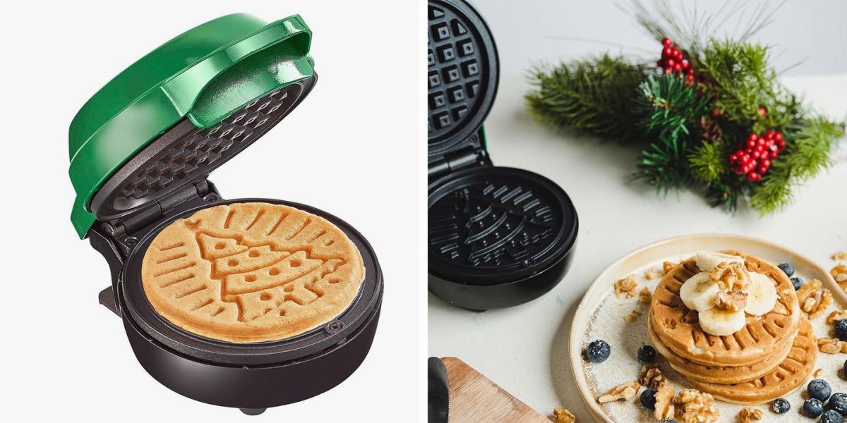 I spotted a New Christmas tree waffle maker 🧇🎄 Not online yet hopefully  becomes available tonight I guess I need another one for my…
