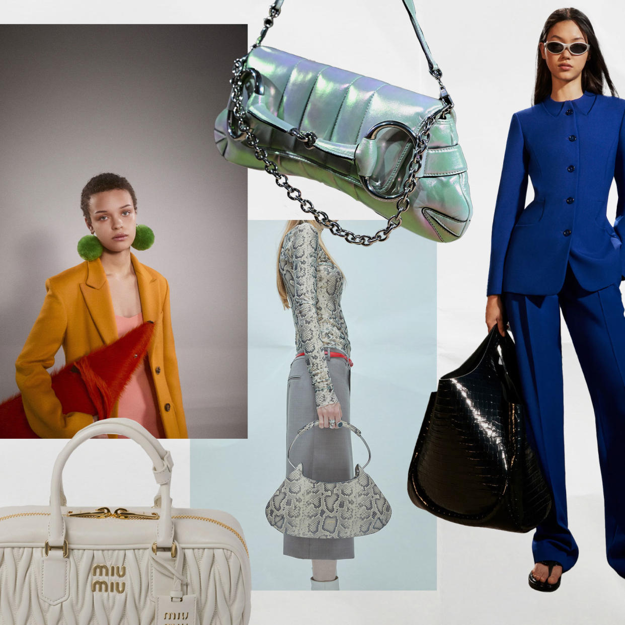  Graphics of winter 2024's handbag trends. 