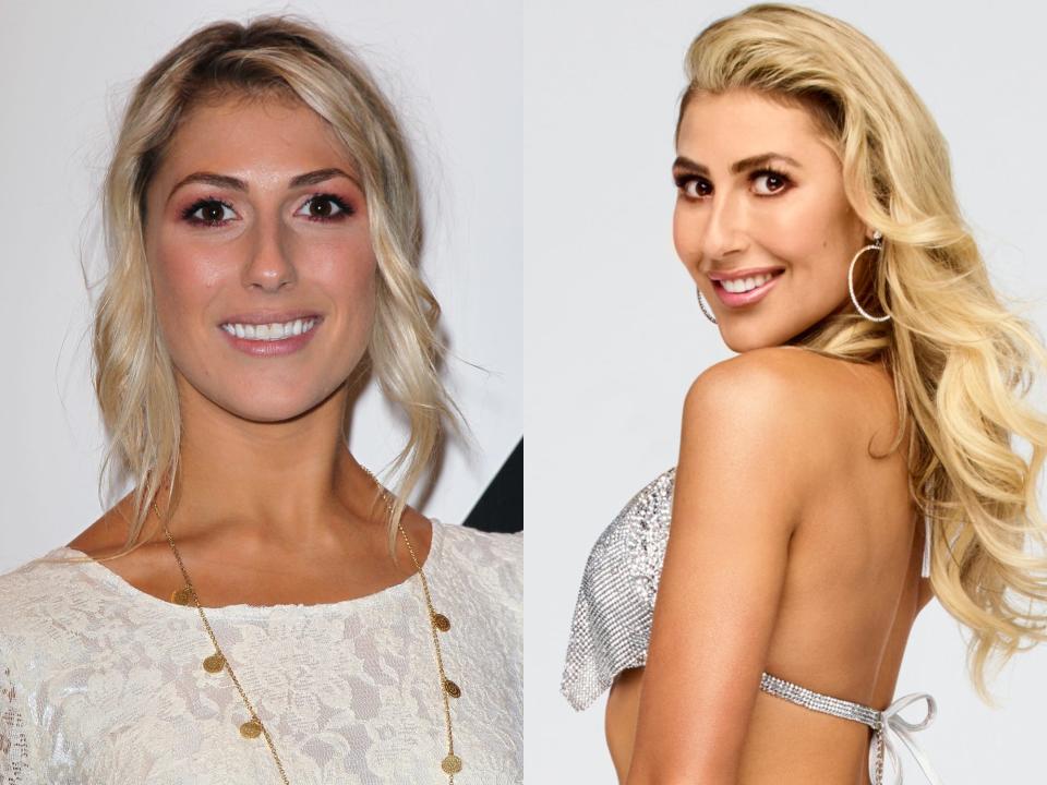 Emma Slater in 2012 and 2023.