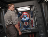 <p>Chris Evan revisits his Captain America suit for the ensemble superhero film.</p>