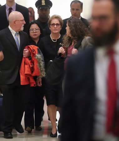 Former U.S. ambassador to Ukraine Yovanovitch arrives for closed-door deposition on Capitol Hill in Washington