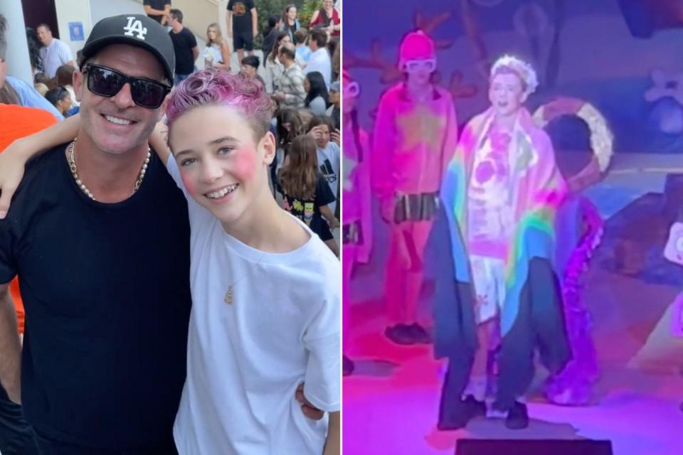 <p>Robin Thicke/Instagram</p> Robin Thicke shared his pride in his son Julian Fuego, 13, for his role in his school