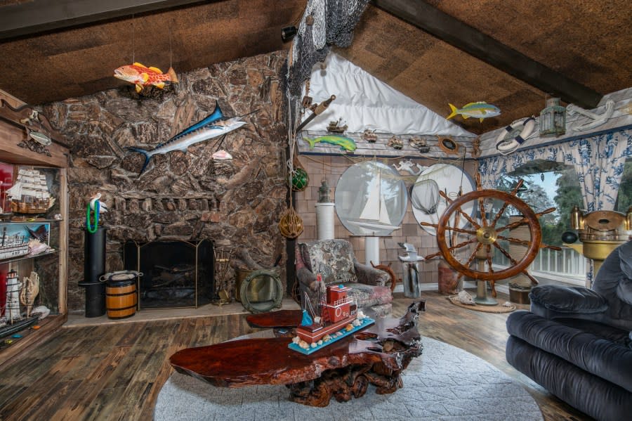 The nautical-inspired family room of a home for sale in Redlands, California is shown in this undated photo by Steve Burgraff Photography