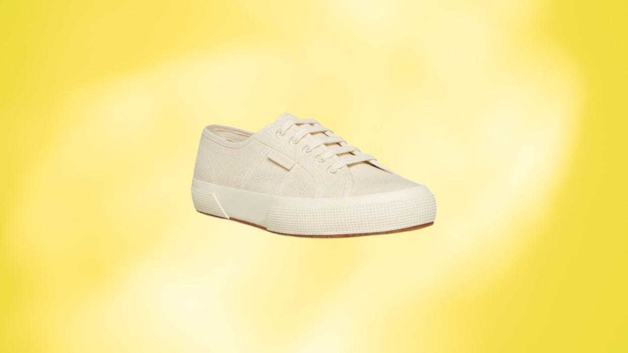 Superga Organic Natural Dye Lace Up Sneaker in Organic White