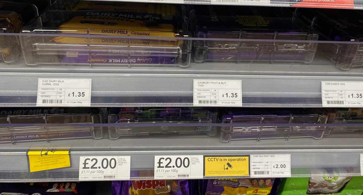 Even modestly priced chocolate bars are being nicked. (SWNS)