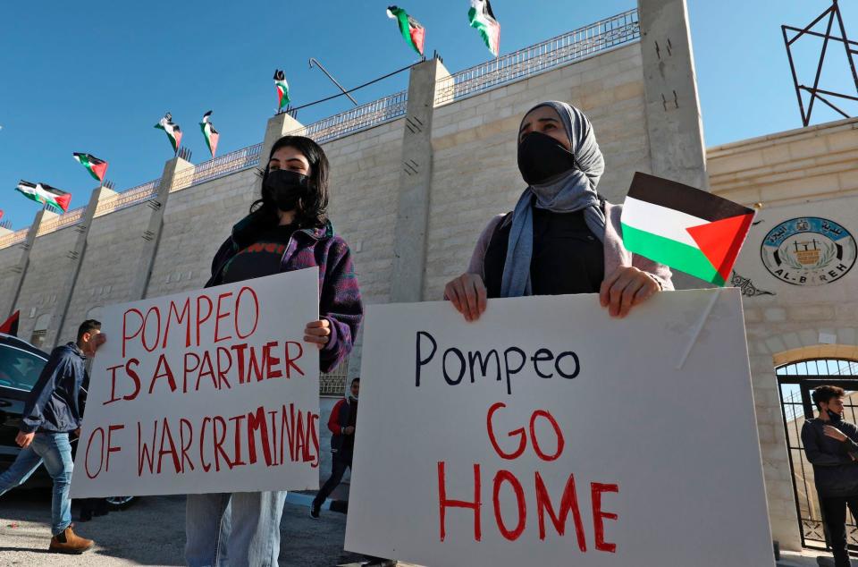 Mike Pompeo Israel Palestinians West Bank