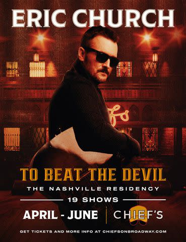 <p>Courtesy of Chief's</p> Eric Church: To Beat the Devil