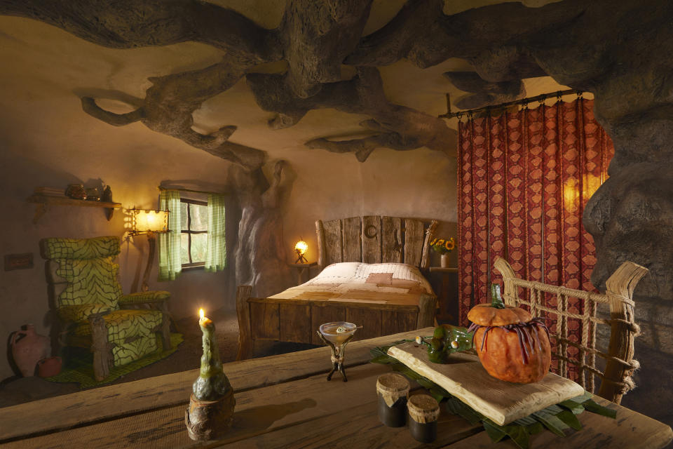 The bedroom at Shrek's Swamp