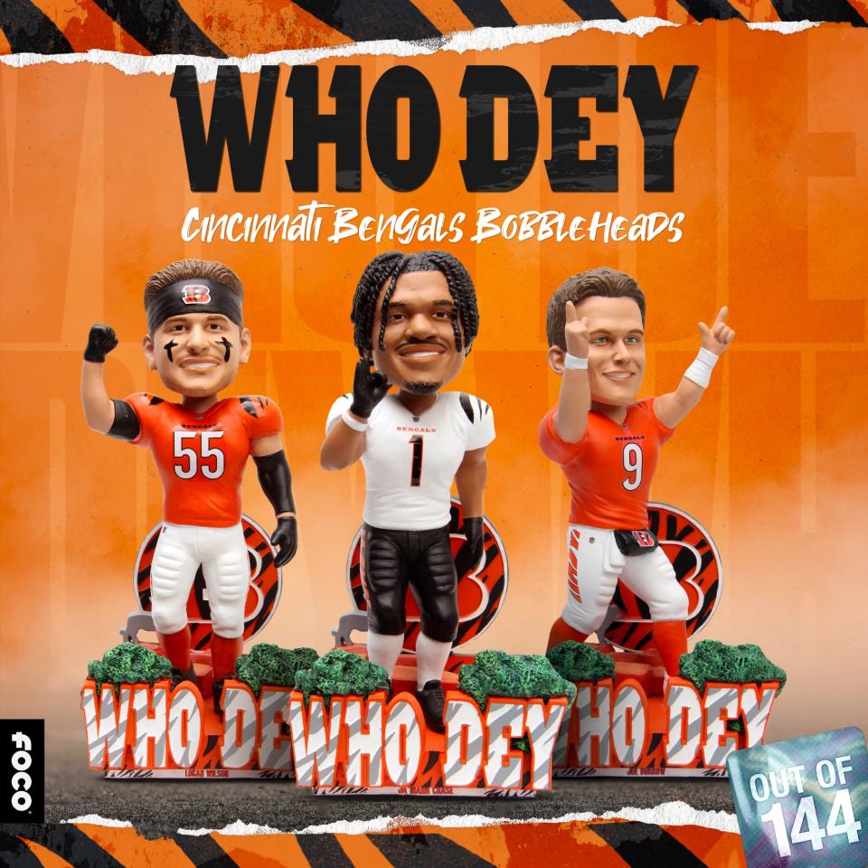 FOCO's new Cincinnati Bengals-themed 'Who Dey' bobblehead collection