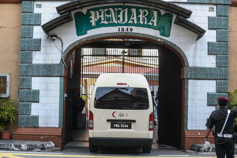 A State Health Department vehicle is seen entering the Penang Remand Prison after a prisoner tested positive for Covid 19, October 6, 2020. — Picture by Sayuti Zainudin