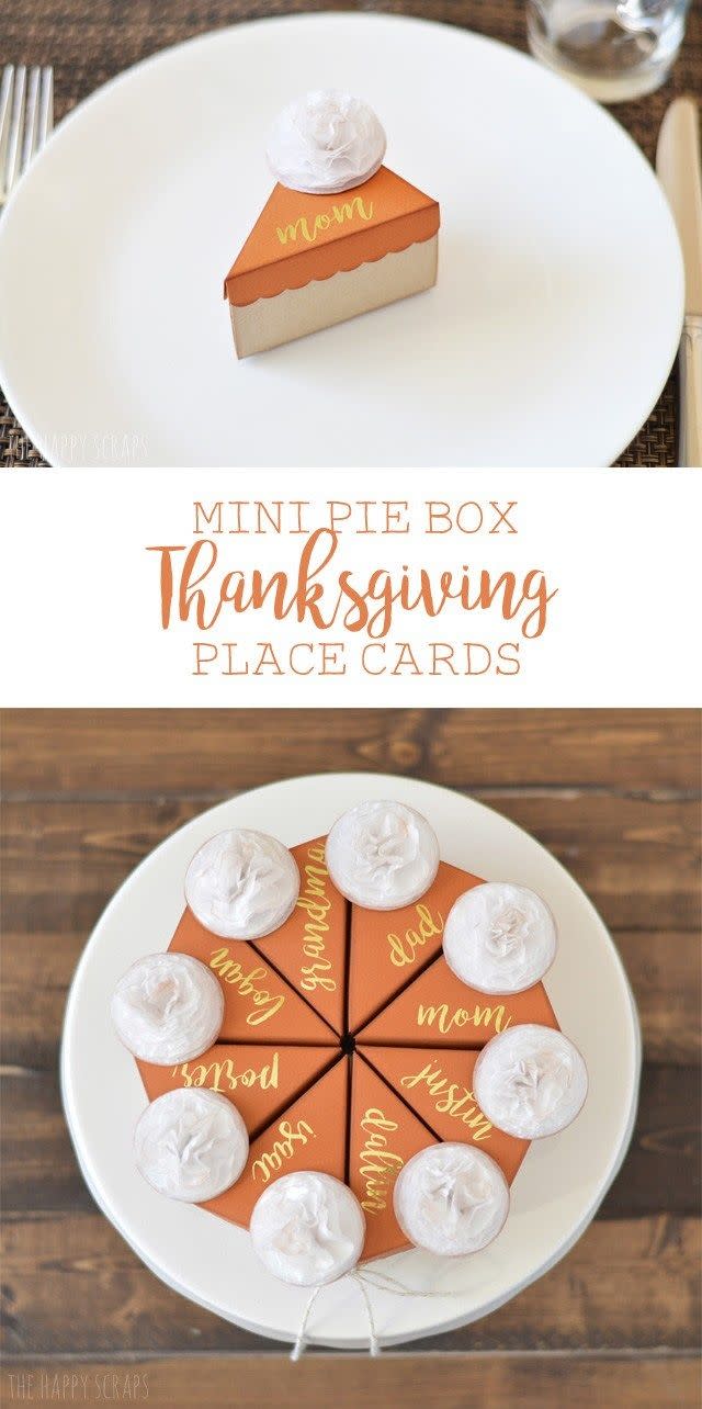 Pumpkin Pie Place Cards