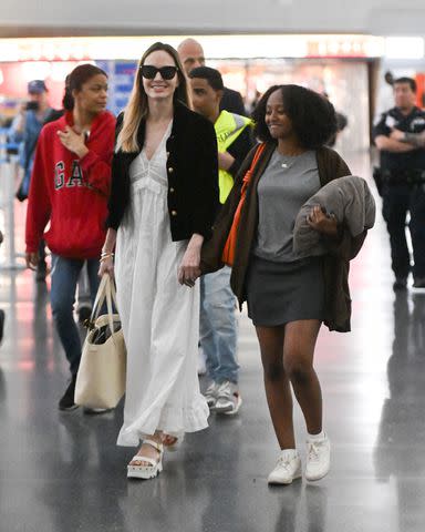 best of angelina jolie on X: Angelina Jolie with Zahara at the airport in  NY. January 19, 2022.  / X