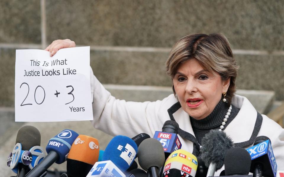 Allred outside the courthouse following the sentencing of Harvey Weinstein - Bryan R. Smith