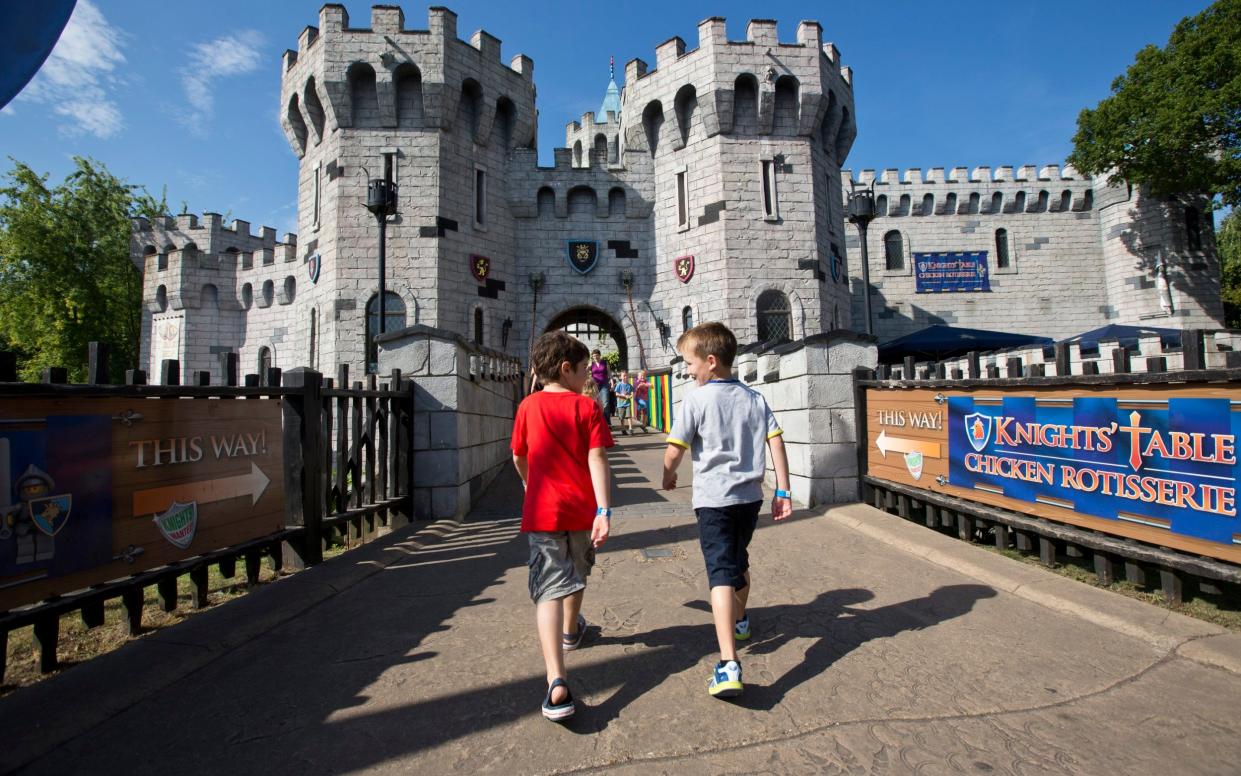 Kids walking through Legoland