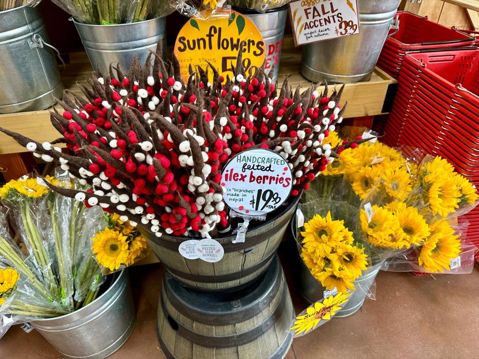 felt berries decoration on sale at trader joes