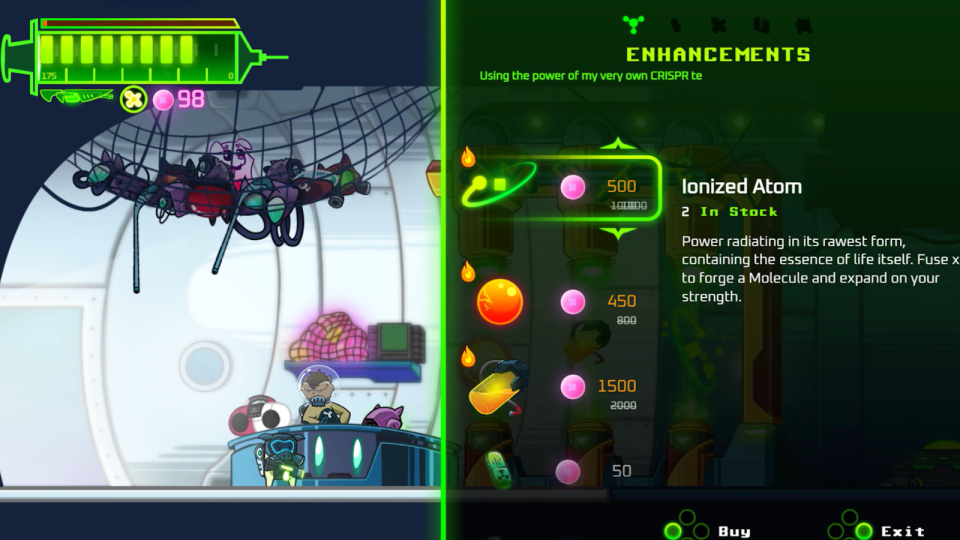 There's a lot of upgrades, items, and collectibles in Biogun. (Photo: Dapper Dog Digital)