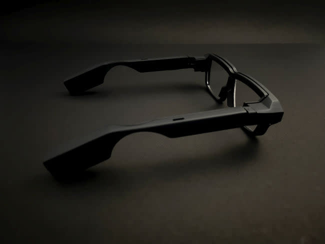 Focally's Universe AR glasses featuring state-of-the-art USound audio technology, optical display system and hardware that enables spatial computing. (Credits: Focally)