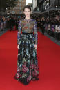 <p>The star of ‘The Crown’ stunned in a sequinned floral gown by Gucci. <i>[Photo: AP]</i> </p>