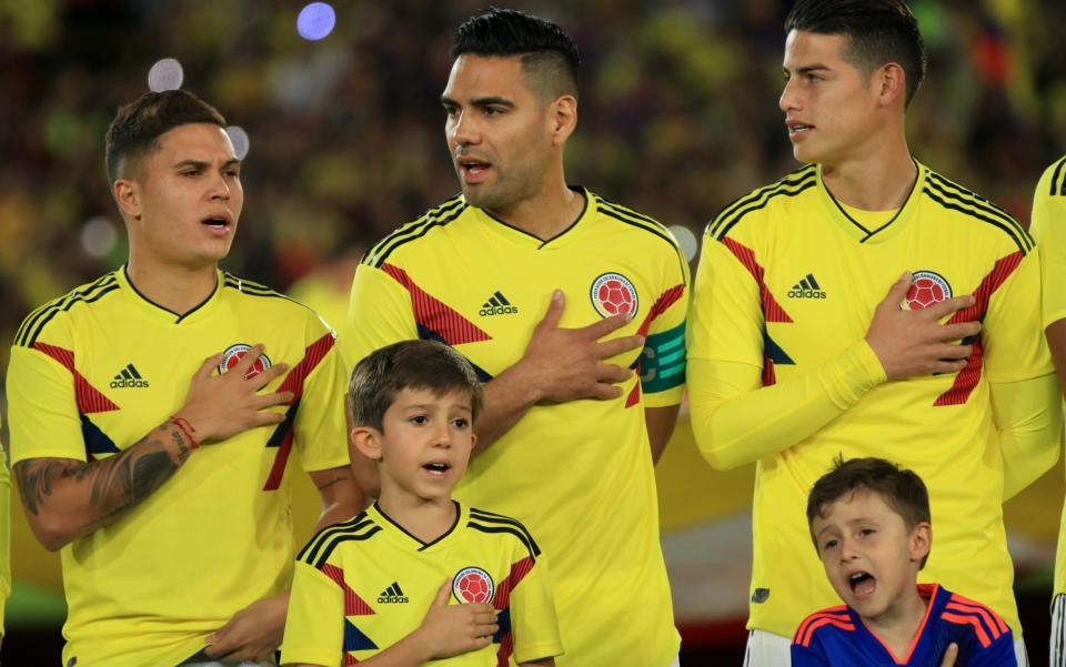 Radamel Falcao (centre) and James Rodriguez (right) are two of Colombia's superstars - Anadolu