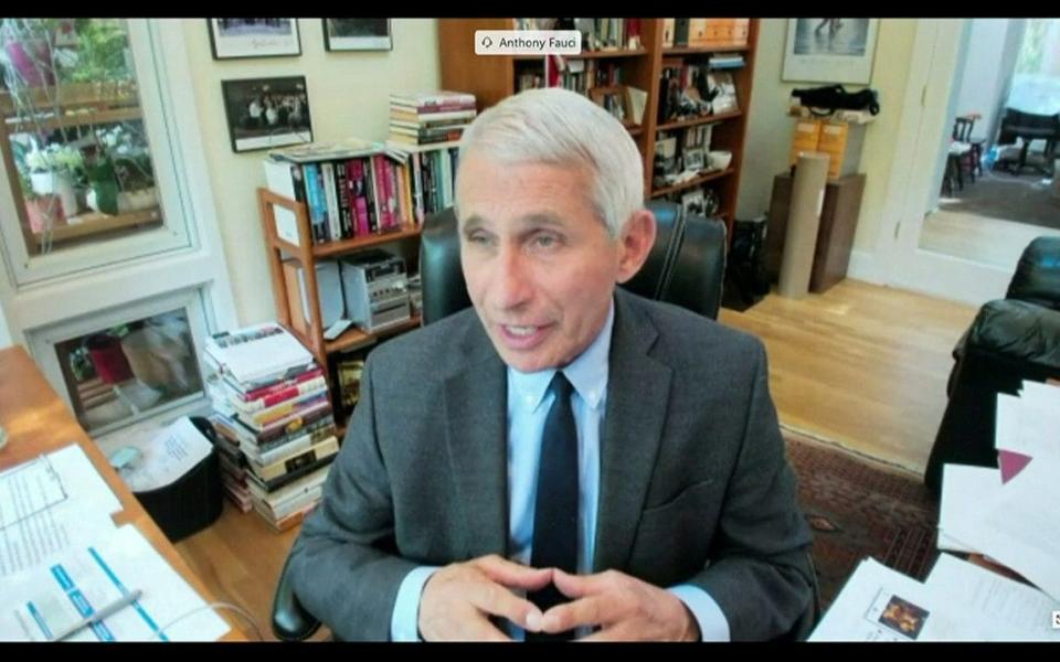 Dr. Anthony Fauci testifies remotely to the Senate Committee for Health, Education, Labour, and Pensions hearing on the coronavirus disease (COVID-19) response in Washington