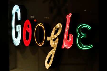 Google signage is seen at Google headquarters in the Manhattan borough of New York City, New York, U.S., December 17, 2018. REUTERS/Jeenah Moon