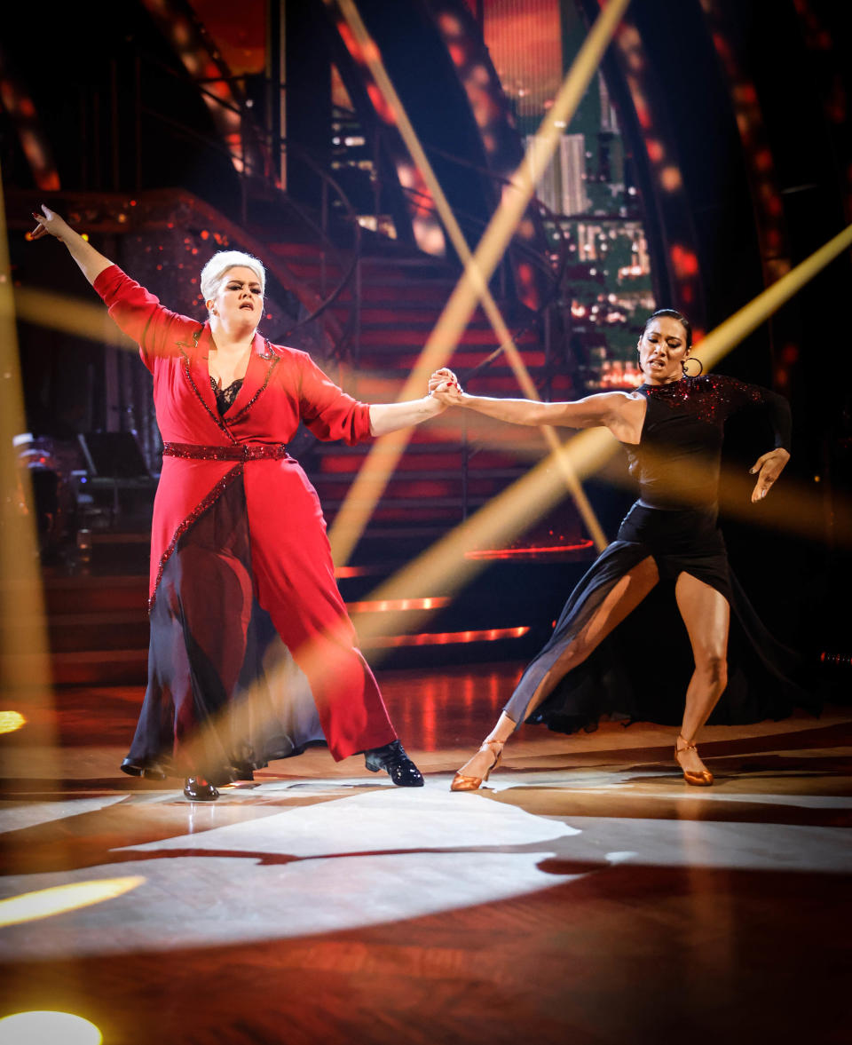 Karen Hauer and Jayde Adams dance the Tango on Strictly Come Dancing.