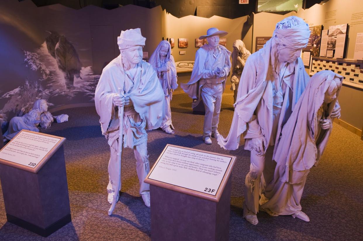 At the Cherokee Heritage Center in Park Hill, Oklahoma, life-size sculptures depict the walk of the Cherokees along the Trail of Tears. <a href="https://www.fhwa.dot.gov/byways/photos/77119" rel="nofollow noopener" target="_blank" data-ylk="slk:Department of Transportation/Federal Highway Administration;elm:context_link;itc:0;sec:content-canvas" class="link ">Department of Transportation/Federal Highway Administration</a>