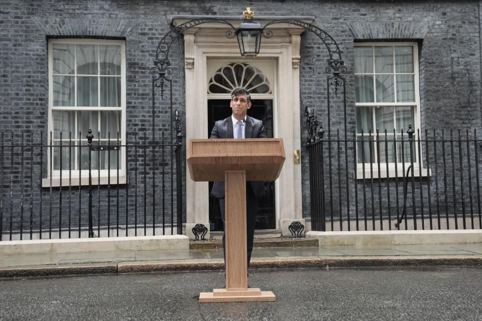 Rishi Sunak calling the General Election outside Downing Street (PA Wire)