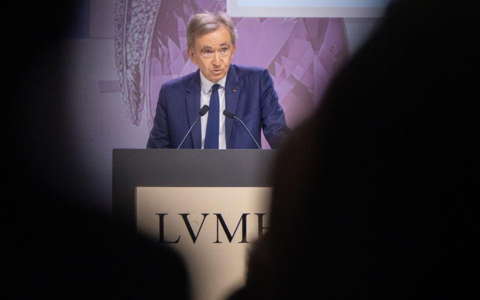 Bernard Arnault, chairman of LVMH, during the company's annual general meeting in Paris in April